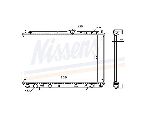 Radiator, engine cooling 65559A Nissens