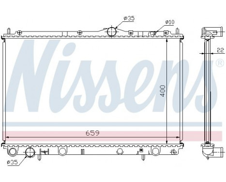 Radiator, engine cooling 65559A Nissens, Image 2