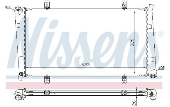 Radiator, engine cooling 65560A Nissens, Image 2