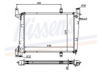 Radiator, engine cooling 65561A Nissens
