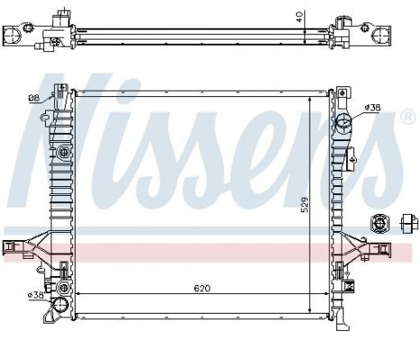 Radiator, engine cooling 65613A Nissens, Image 2