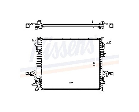 Radiator, engine cooling 65613A Nissens