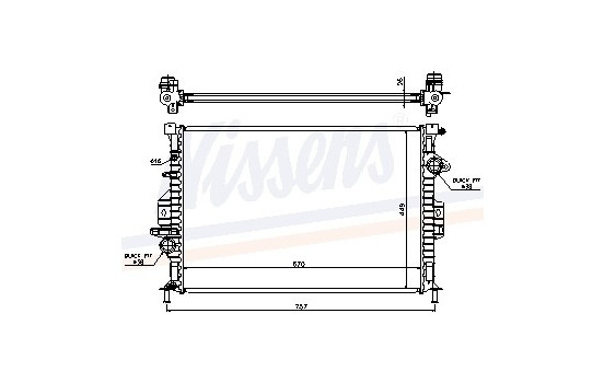 Radiator, engine cooling 65615A Nissens
