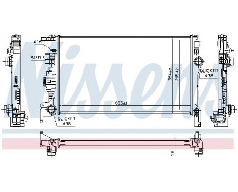 Radiator, engine cooling 65623 Nissens