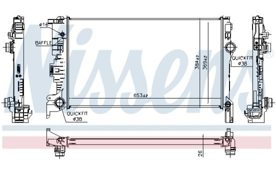 Radiator, engine cooling 65623 Nissens