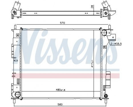 Radiator, engine cooling 666204 Nissens