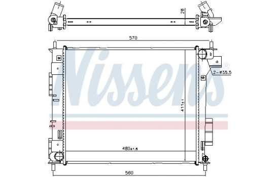 Radiator, engine cooling 666204 Nissens, Image 5