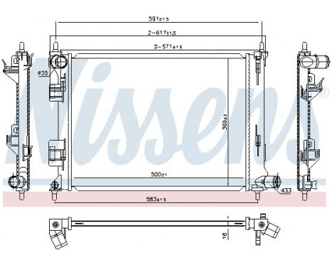 Radiator, engine cooling 666213 Nissens