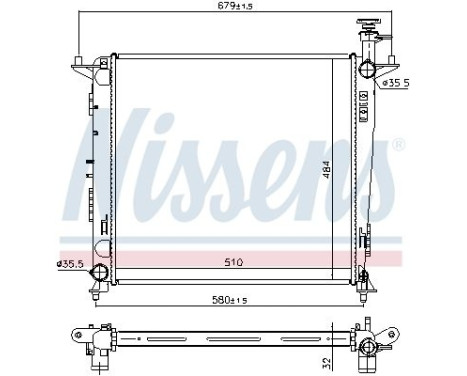 Radiator, engine cooling 666222 Nissens