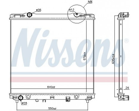 Radiator, engine cooling 666226 Nissens