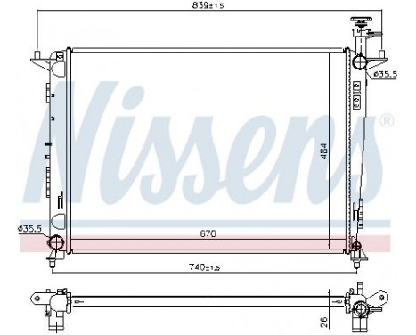 Radiator, engine cooling 666231 Nissens
