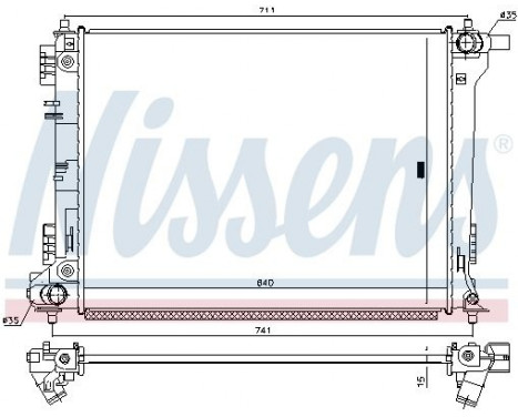 Radiator, engine cooling 666232 Nissens