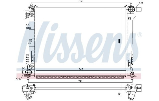 Radiator, engine cooling 666232 Nissens