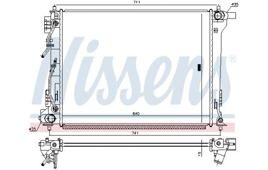 Radiator, engine cooling 666233 Nissens