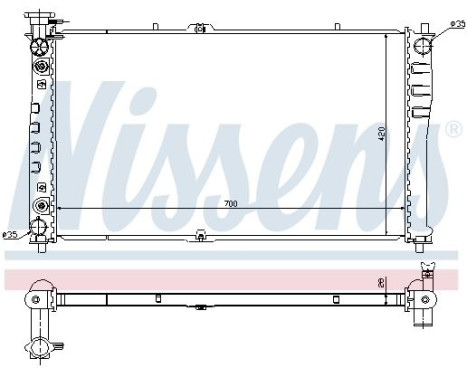 Radiator, engine cooling 66640 Nissens