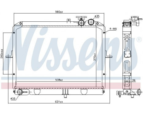 Radiator, engine cooling 66645 Nissens