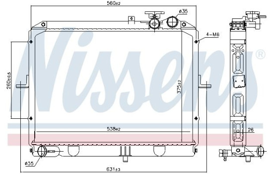 Radiator, engine cooling 66645 Nissens