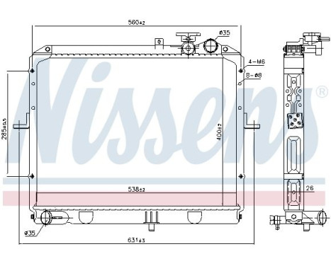 Radiator, engine cooling 66646 Nissens, Image 2