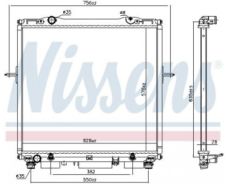 Radiator, engine cooling 66659 Nissens, Image 2