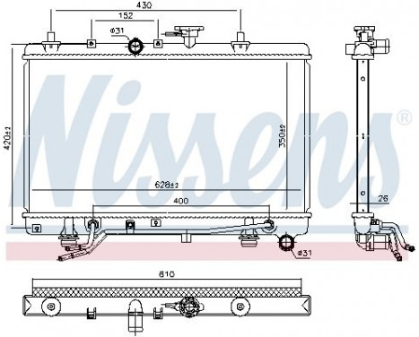 Radiator, engine cooling 66663 Nissens