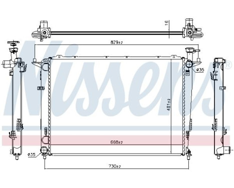 Radiator, engine cooling 66693 Nissens, Image 2