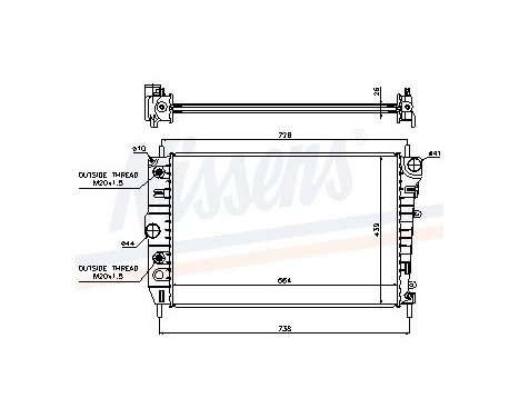 Radiator, engine cooling 66701 Nissens