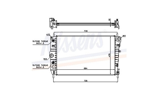 Radiator, engine cooling 66701 Nissens