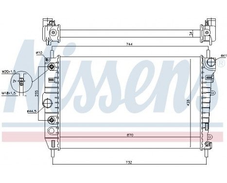 Radiator, engine cooling 66701 Nissens, Image 2