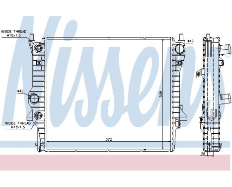 Radiator, engine cooling 66708 Nissens