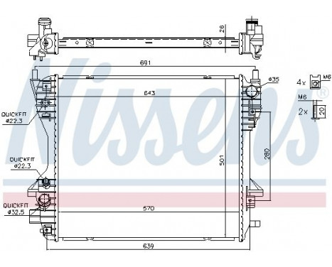 Radiator, engine cooling 66709 Nissens