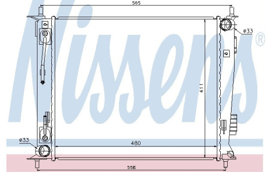 Radiator, engine cooling 66730 Nissens