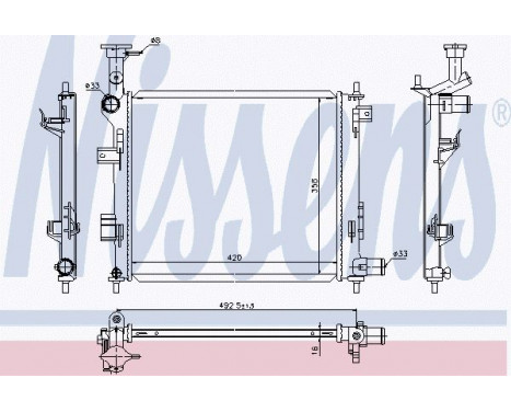 Radiator, engine cooling 66747 Nissens