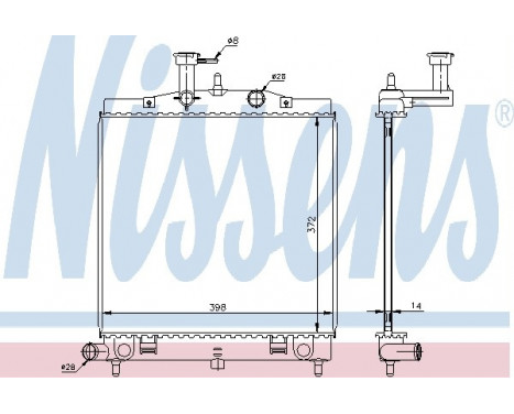 Radiator, engine cooling 66760 Nissens