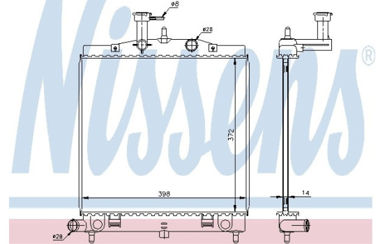 Radiator, engine cooling 66760 Nissens