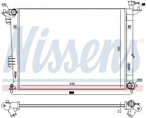 Radiator, engine cooling 66761 Nissens