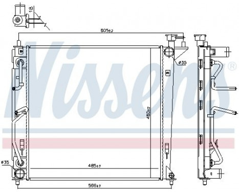 Radiator, engine cooling 66763 Nissens