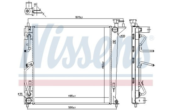 Radiator, engine cooling 66763 Nissens