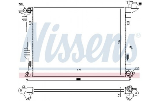 Radiator, engine cooling 66764 Nissens