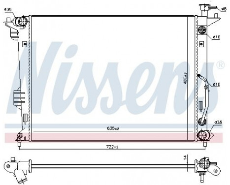 Radiator, engine cooling 66765 Nissens