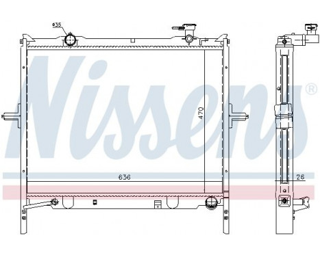 Radiator, engine cooling 66767 Nissens