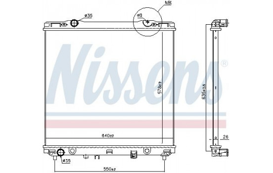 Radiator, engine cooling 66773 Nissens