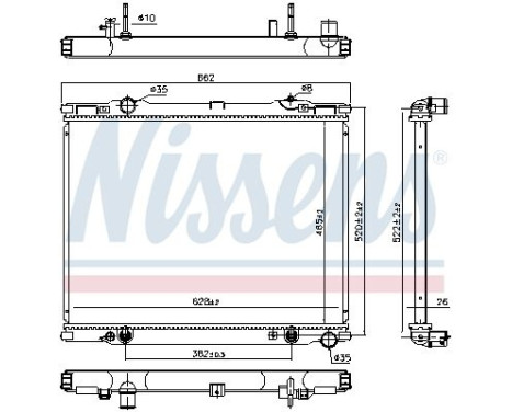Radiator, engine cooling 66773 Nissens