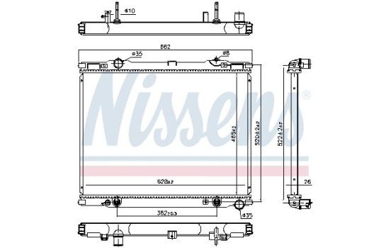 Radiator, engine cooling 66773 Nissens