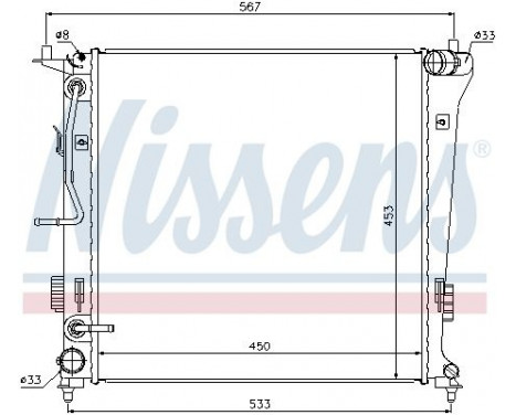 Radiator, engine cooling 66774 Nissens