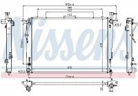 Radiator, engine cooling 66781 Nissens