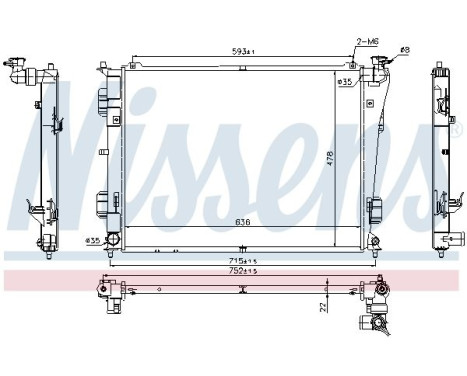 Radiator, engine cooling 66783 Nissens