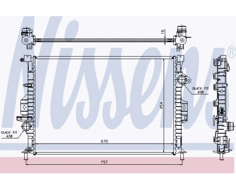 Radiator, engine cooling 66857 Nissens