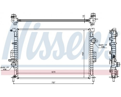 Radiator, engine cooling 66857 Nissens, Image 2