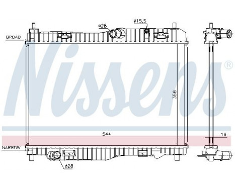 Radiator, engine cooling 66858 Nissens