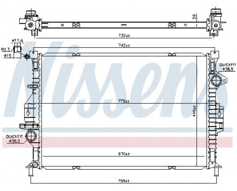 Radiator, engine cooling 66862 Nissens